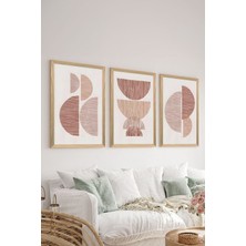 3 Parça Ahşap Çerçeve Görünümlü Mdf Poster Tablo Seti - Set 56
