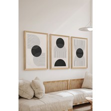3 Parça Ahşap Çerçeve Görünümlü Mdf Poster Tablo Seti - Set 51
