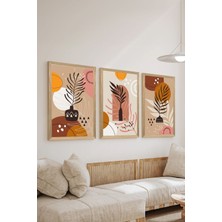 3 Parça Ahşap Çerçeve Görünümlü Mdf Poster Tablo Seti - Set 117