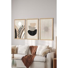 3 Parça Ahşap Çerçeve Görünümlü Mdf Poster Tablo Seti - Set 131