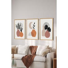 3 Parça Ahşap Çerçeve Görünümlü Mdf Poster Tablo Seti - Set 112