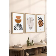 3 Parça Ahşap Çerçeve Görünümlü Mdf Poster Tablo Seti - Set 66
