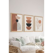 3 Parça Ahşap Çerçeve Görünümlü Mdf Poster Tablo Seti - Set 84