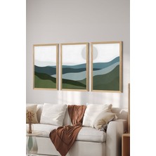 3 Parça Ahşap Çerçeve Görünümlü Mdf Poster Tablo Seti - Set 81
