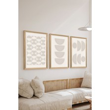 3 Parça Ahşap Çerçeve Görünümlü Mdf Poster Tablo Seti - Set 31