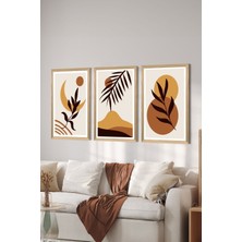 3 Parça Ahşap Çerçeve Görünümlü Mdf Poster Tablo Seti - Set 104