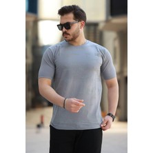 Baskılı Bisiklet Yaka Tişört (Manken BOY:187 Kilo:85 Beden:l)