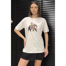 Gülseli Baskılı Taşlı Kadın Tişört P-00016692