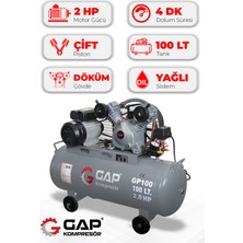 Hava Kompresörü  Pistonlu 100 Lt 2 Kafa 8 Bar 3 Hp GP100