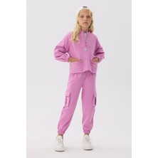 Tyess Bg Store Pamuk Kız Çocuk Pembe Eşofman Üstü Rahat ve Şık Sezonluk Tasarım