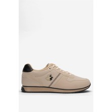 Liger Erkek Günlük Cilt Sneaker Ayakkabı BEJ - SİYAH