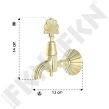 Fkn İkili Hamam Taslı Lüx Yonca Sarı Osmanlı Musluk (2 Musluk+1 Hamam Tası)