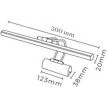 Ravalüx Krom 50 cm Aplik Ayna Üstü ve Tablo Aydınlatması