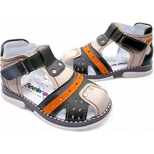 Beebron Ortopedik Erkek Bebek ve Çocuk Sandaleti Hummer Serisi HMR2408 Haki Krem 24
