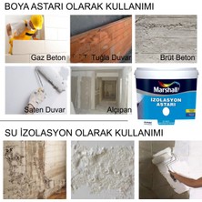 Marshall 1:7 Binder İzolasyon Astarı 2.5 lt Şeffaf Suya Dayanıklı Beton Uygulama İçin