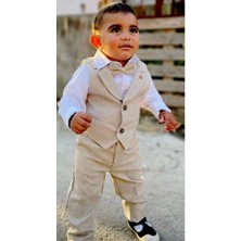 Yelekli Takım Elbise Çizgili