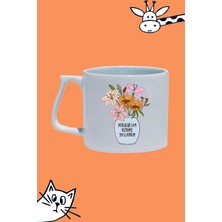 Yorulursam Kendime Yaslanırım Moddo Tasarım Baskılı Beyaz Lüks Sap Kupa Bardak