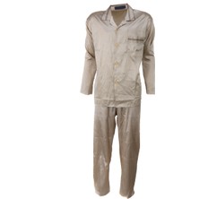 Oppland Erkek Şık Klasik Model Pijama Takımı Premium Saten Kumaş Murcia Model Cepli Tam Kalıp
