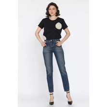 Gülseli Kadın Yüksek Bel Mom Jeans Kot Pantolon P-00016593