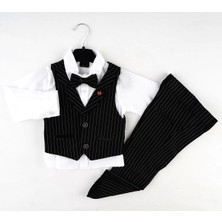 Yelekli Takım Elbise Çizgili