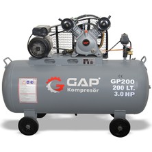  Hava Kompresörü Pistonlu  200LT 2 Kafa 8 Bar 3 Hp GP200