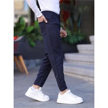 Erkek Örme Kumaş Pileli Duble Paça Rahat Kalıp Casual Jogger Pantolon