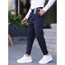 Erkek Örme Kumaş Pileli Duble Paça Rahat Kalıp Casual Jogger Pantolon
