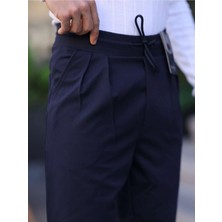 Erkek Örme Kumaş Pileli Duble Paça Rahat Kalıp Casual Jogger Pantolon