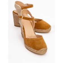 Luvi Sinta Toprak Süet Deri Kadın Topuklu Sandalet