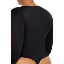 F21 Plus Size Kruvaze Yaka Bodysuit