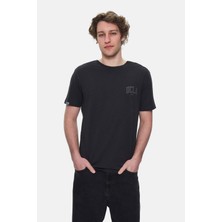 Ucla TATUM Siyah Bisiklet Yaka Baskılı %100 Pamuk Standard Fit Erkek Tshirt