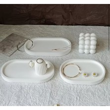 3`lü Dekoratif Taş Tepsi Seti