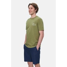 Ucla TATUM Haki Bisiklet Yaka Baskılı %100 Pamuk Standard Fit Erkek Tshirt