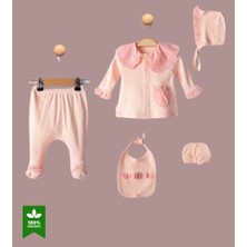 Evokids Pembe Fistolu 5li Kız Yenidoğan Çocuk Hastane Çıkışı Seti