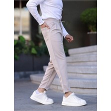 Erkek Örme Kumaş Pileli Duble Paça Rahat Kalıp Casual Jogger Pantolon