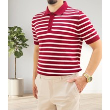 Erkek Polo Yaka Örme Triko T-Shirt Terletme Yapmaz Hava Alan Erkek T-Shirt