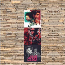 Uv Baskı Ahşap 3lü Tablo Fıght Club