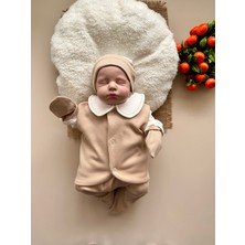 Yelekli Hastane Çıkışı Set - Sütlü Kahve / (Yelek, Pantolon, Body, Bere, Eldiven)
