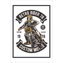 Yeni Yıldız Reklam Retro Rider 78 Custom Motor 20 x 30 Tablo