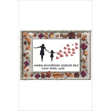 Yeni Yıldız Reklam Anneler Günü Hediye Ahşap Çerçeve Görünümlü Çiçekli 25 x 35  cm  Dakota Tablo