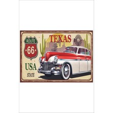 Yeni Yıldız Reklam Retro Texas Usa Vintage 20 x 30 Tablo