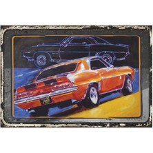 69 Camaro Klasik Nostaljik Arabalar Retro Vintage Ahşap Poster