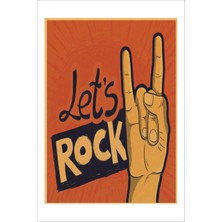 Yeni Yıldız Reklam Retro Lets Rock Vintage 20 x 30 Tablo