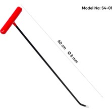 60 cm 8 mm Çap Çift Kıvrımlı Vida Diş Uçlu Boyasız Göçük Düzeltme Çubuğu - S4-01, Pdr Çubuk