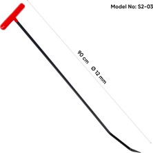90 cm 12 mm Çap Çift Kıvrımlı Sivri Uç Boyasız Göçük Düzeltme Çubuğu - S2-03, Pdr Çubuk