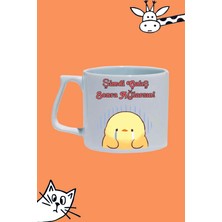 Şimdi Çalış Sonra Ağlarsın Moddo Civciv Tasarım Baskılı Beyaz Lüks Sap Kupa Bardak