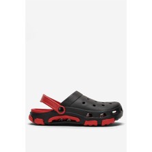 Unisex Çift Tabanlı Ortopedik Hemşire Doktor Aşçı Laboratuvar Deniz Havuz Terliği Sandalet SİYAH - KIRMIZI