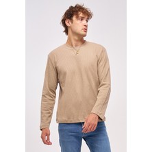 John Borners Erkek Bisiklet Yaka Iğne Çıkartmalı Sweatshirt