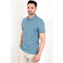 Erkek S.blue Polo Yaka T-Shirt Pamuklu Serin Tutan Regular Fit 2061