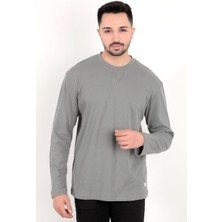 Erkek A.haki Iğne Çıkartmalı Interlok Regular Sweat